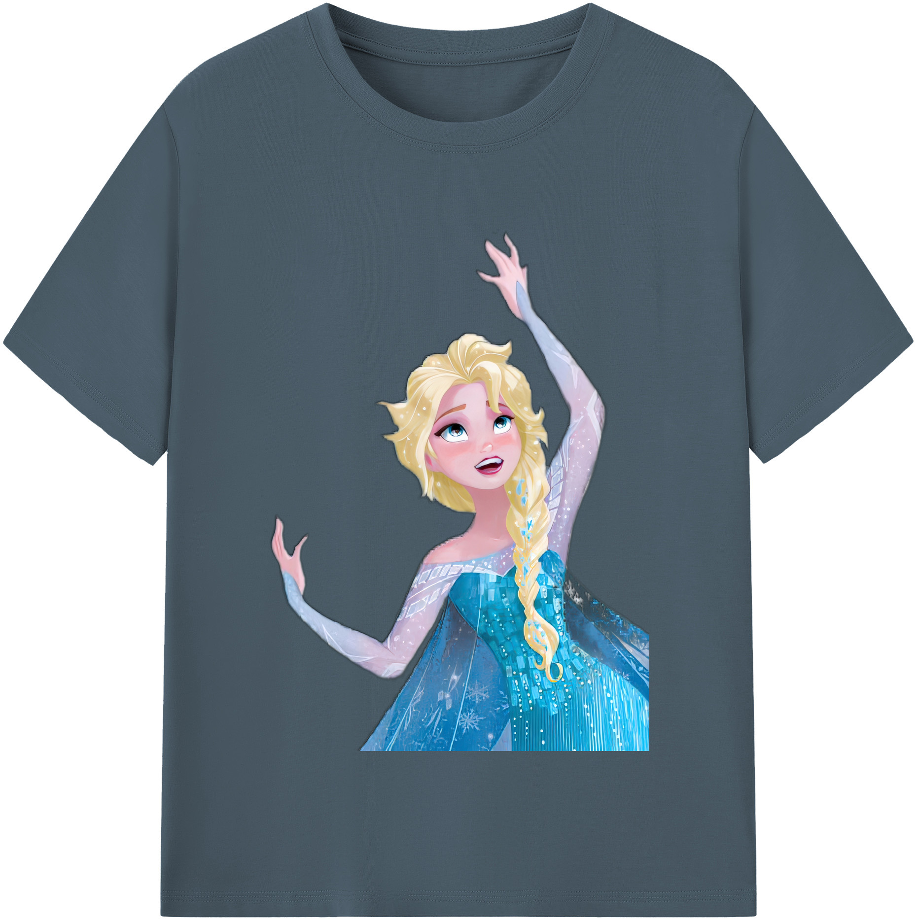 （画像用） アナと雪の女王 アンナ エルサ Frozen Anna Elsa 綿100％半袖Tシャツ（フロントプリント）